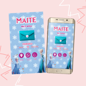 Invitacion 2 en 1 de Frozen 2