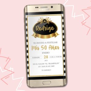 Invitacion Digital de 50 hombre - Modelo 1