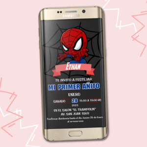 Invitacion Digital de Spiderman Bebe