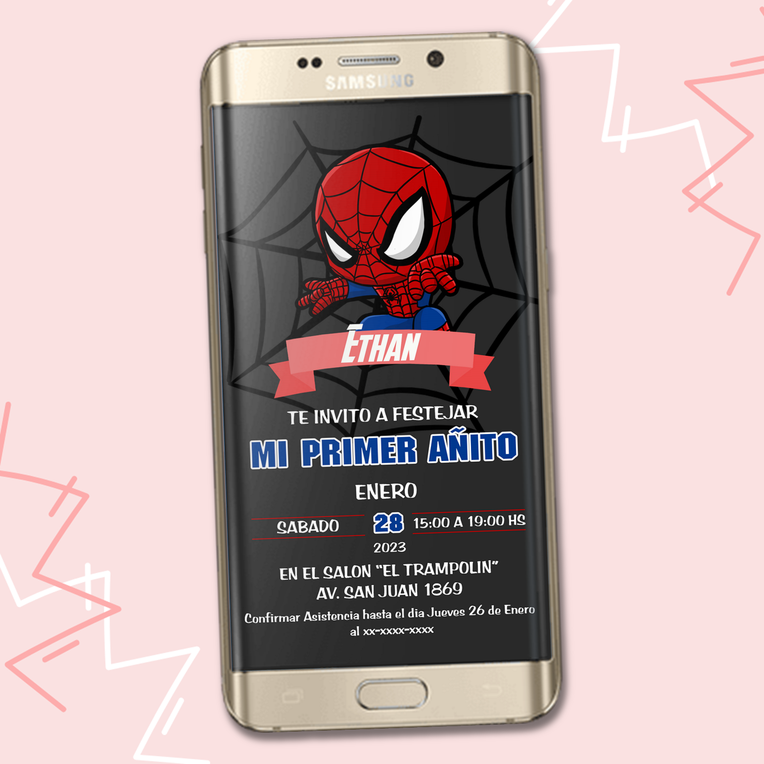 Invitacion Digital de Spiderman Bebe
