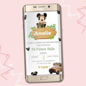 Invitacion Digital de Mickey Safari M1