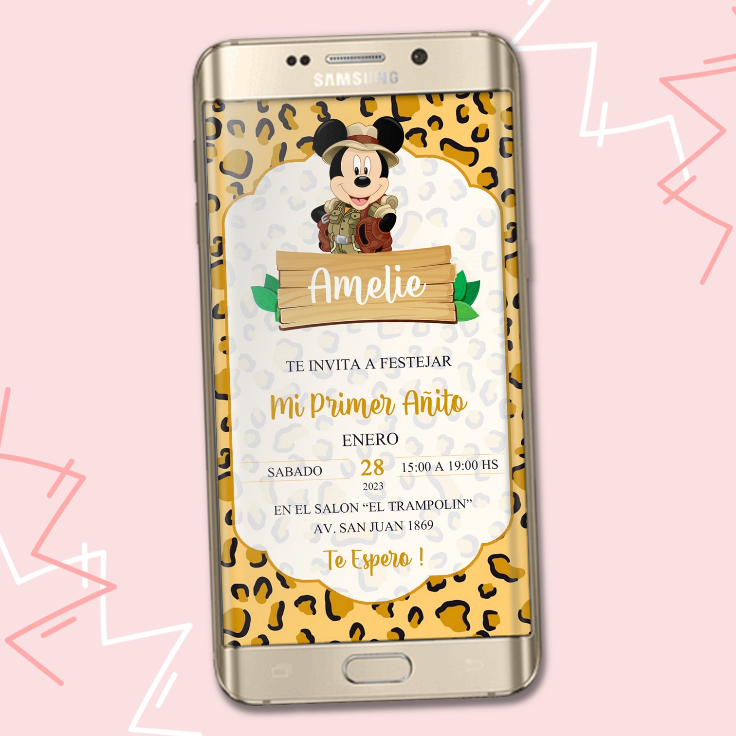 Invitacion Digital de Mickey Safari M2