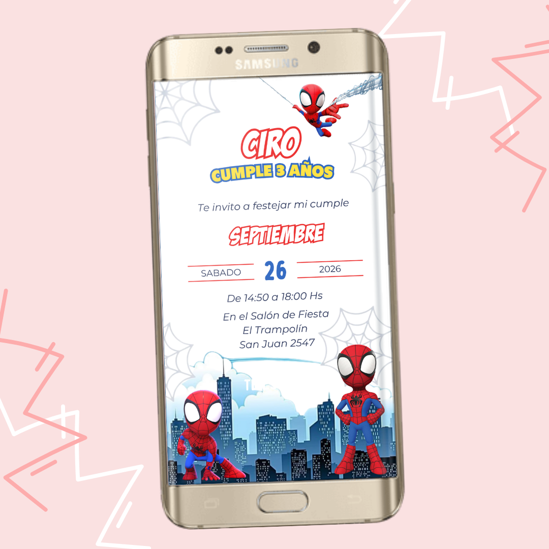 Invitacion Digital de Spidey