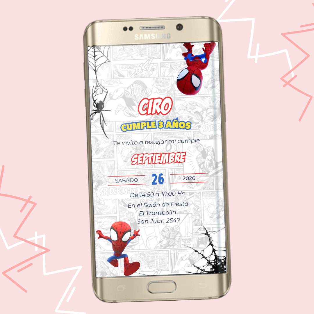 Invitacion Digital de Spidey - Imagen 2